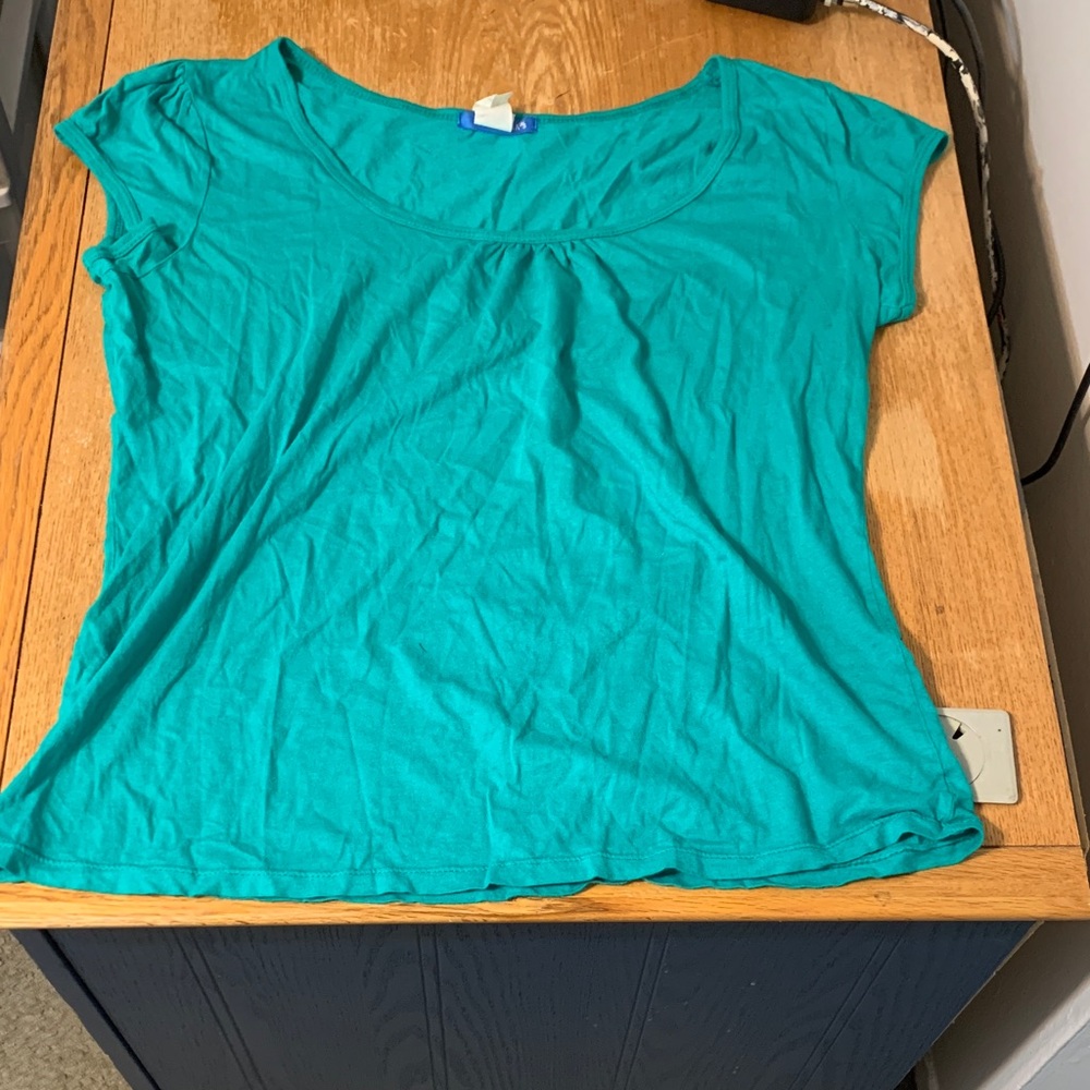 dELiA*s 2XL Teal Short Sleeve Women's Scoop-neck Top